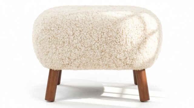 The Petra – Natural Luxe Sheepskin, Ottoman
