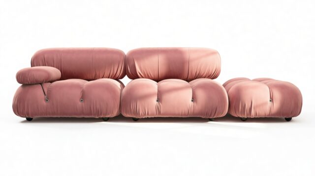 The Bellini – Blush Pink Velvet, Open End Sofa (Right)