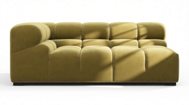 The Tufty – Olive Gold Velvet, Extra Large Corner (Left)