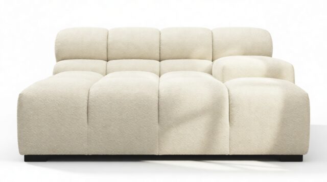 The Tufty – Eggshell Boucle, Deep Large Armrest (Right)