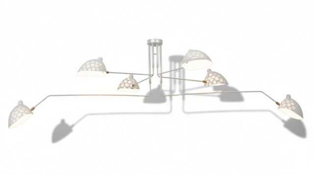 The Mouille – White, 6 Arm Ceiling Lamp