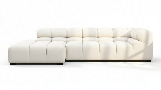 The Tufty Outdoor – Soft White Performance Weave (Outdoor), Small L (Left)