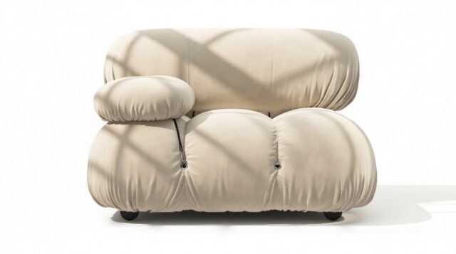 The Bellini – Eggshell Vegan Suede, Left Arm