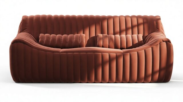 The Sandra – Burgundy Luxe Velvet, Two Seater Sofa