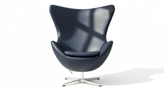 The Jacobsen – Vintage Blue Vegan Leather, Lounge Chair