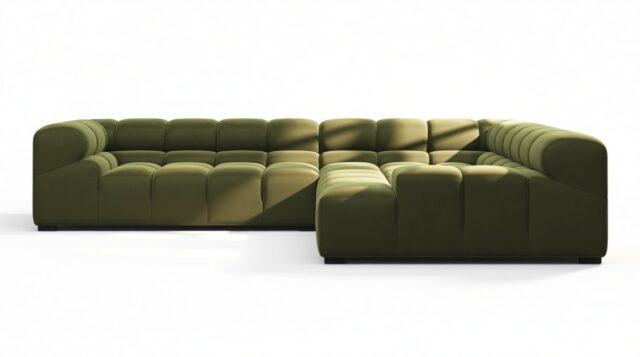 The Tufty – Thyme Luxe Velvet, Corner (Right) – Sectional