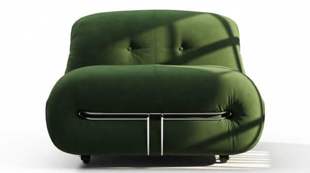 The Soriana – Tarragon Vegan Suede, Lounge Chair