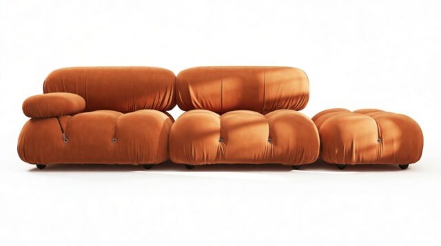 The Bellini – Apricot Velvet, Open End Sofa (Right)