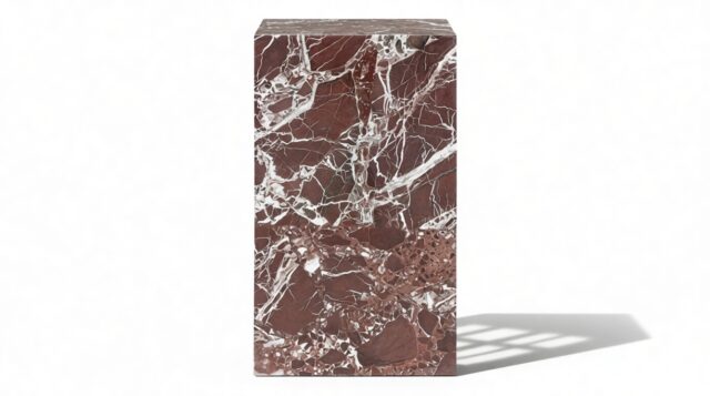 The Plinth – Rosso Levanto Marble, Side Table