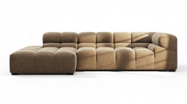 The Tufty – Cappuccino Brown Chenille, Small L (Left) – Sectional