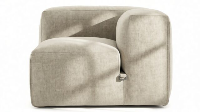 The Le Mura – Beige Gray Chenille, Right Arm