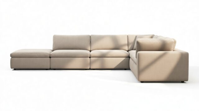 The Ciel – Beige Linen, Sectional (Right Corner)