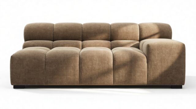 The Tufty – Cappuccino Brown Chenille, Extra Large Armrest (Right)