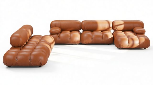 The Bellini – Tan Premium Leather, Sectional (Large Left Corner)
