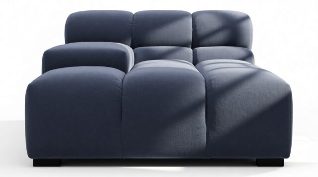 The Tufty – Royal Blue Wool, Deep Armrest (Left)