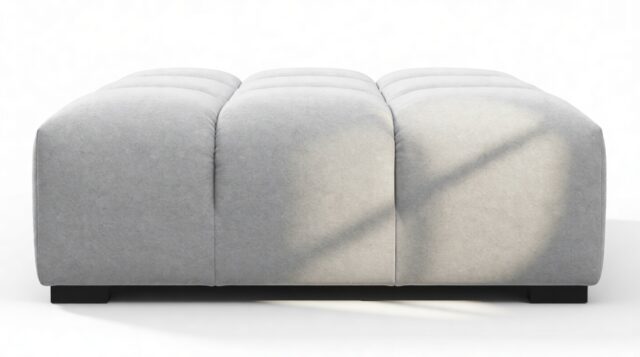 The Tufty – Light Gray Wool, Ottoman