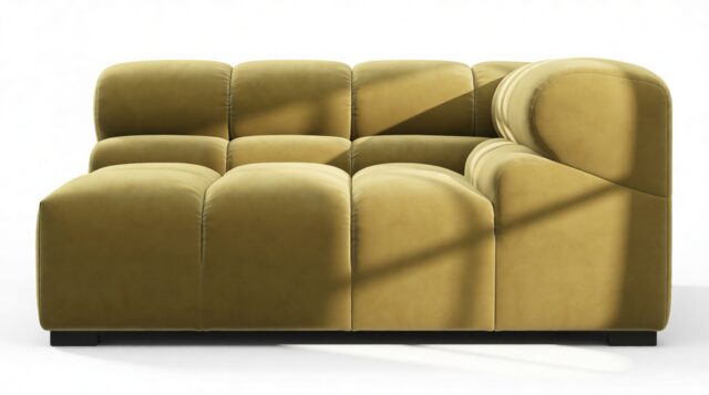 The Tufty – Olive Gold Velvet, Large Corner (Right)