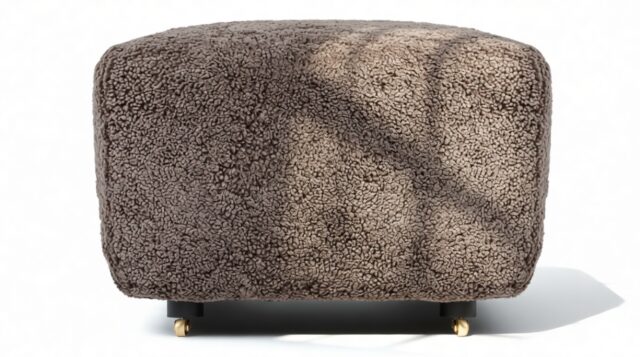 The Tired Man – Frosted Coco Luxe Sheepskin, Ottoman