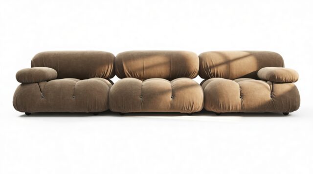 The Bellini – Cappuccino Brown Chenille, Three Seater Sofa