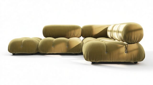 The Bellini – Olive Gold Velvet, Sectional (Small Right Corner)