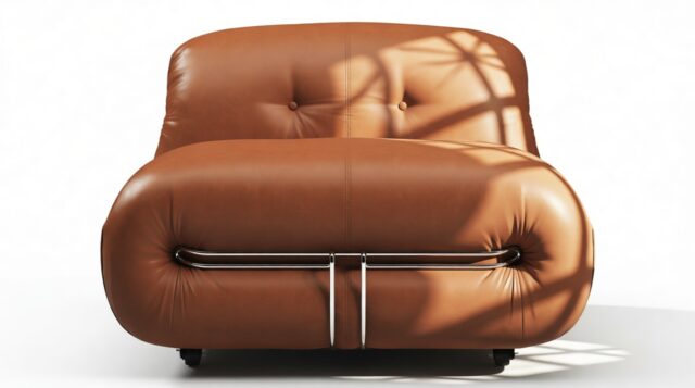 The Soriana – Tan Premium Leather, Deep Lounge Chair