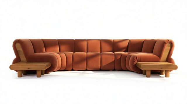 The Rivière – Russet Plush Velvet, Sectional