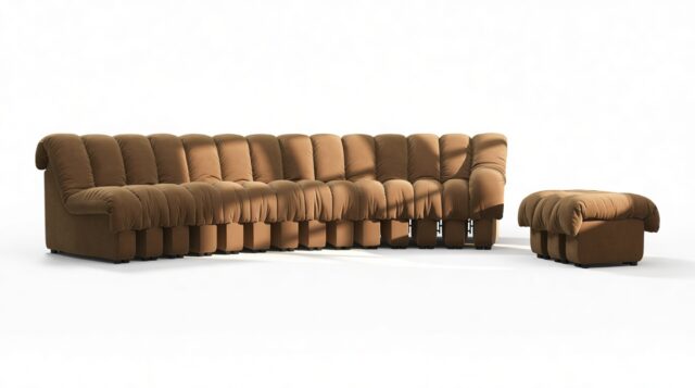 The DS 600 – Brown Vegan Suede, Sectional, Combination 2, Right Arm