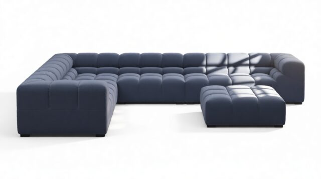 The Tufty – Royal Blue Wool, Large Corner (Left) – Sectional