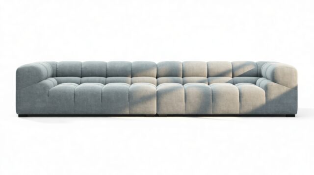 The Tufty – Cerulean Chenille, Extra Large Sofa – Sectional