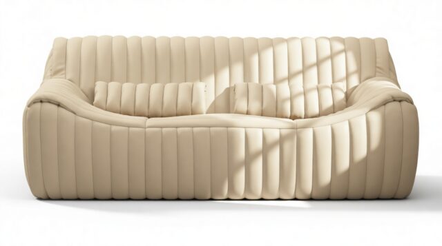 The Sandra – Alabaster Vegan Leather, Two Seater Sofa