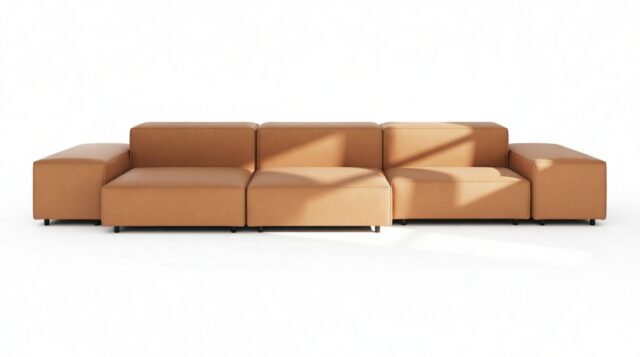 The Extrasoft – Tan Vegan Leather, Three Seater Sofa (Right)