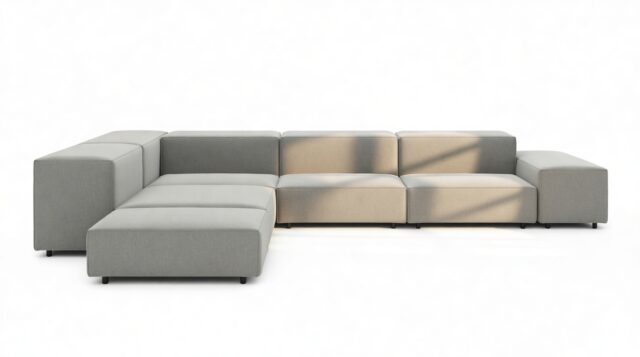 The Extrasoft – Soft Gray Brushed Weave, Corner (Left)