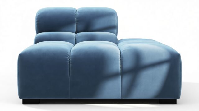The Tufty – Aegean Blue Velvet, End Armless (Right)
