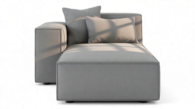 The Arlesia – Harbor Gray Flat Weave, Left Chaise Module
