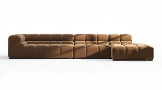 The Tufty – Mocha Velvet, Sectional Large Chaise (Right)