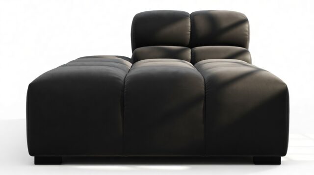The Tufty – Black Velvet, Armless Chaise (Left)