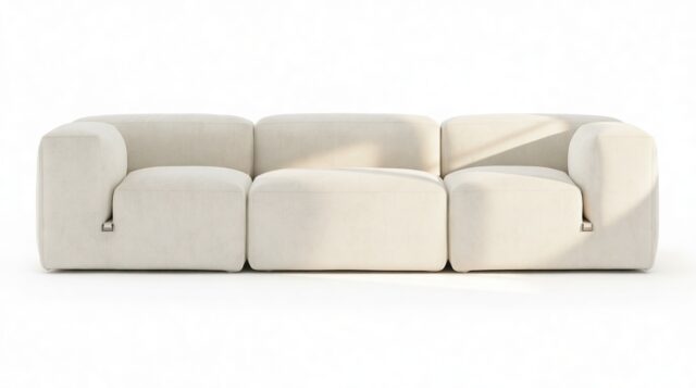 The Le Mura – Natural Linen, Three Seater Sofa