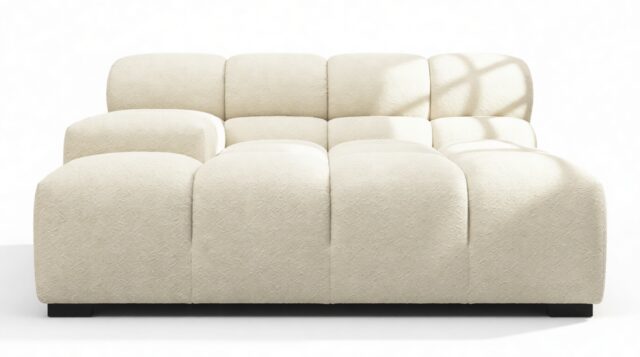 The Tufty – Eggshell Boucle, Deep Large Armrest (Left)