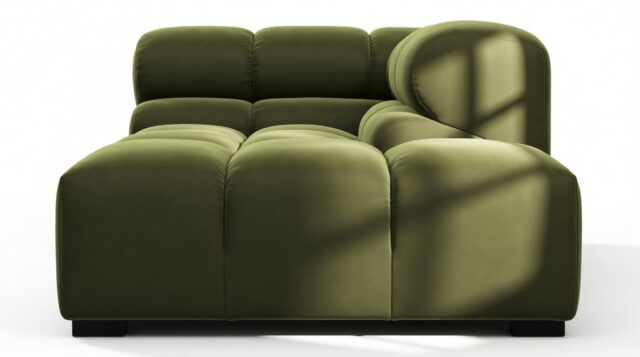 The Tufty – Thyme Luxe Velvet, Corner Half (Right)