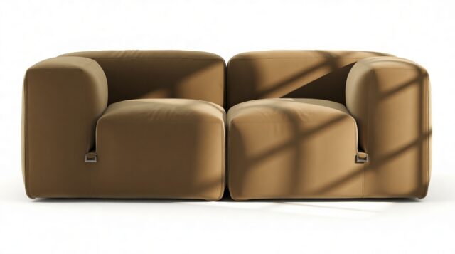 The Le Mura – Old Gold Velvet, Two Seater Sofa