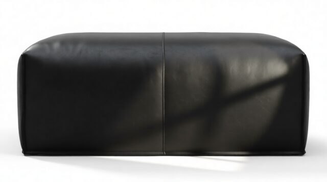 The Bambole – Midnight Black Premium Leather, Ottoman