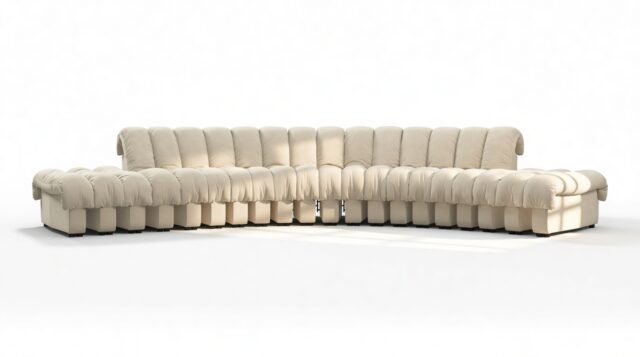 The DS 600 – Eggshell Vegan Suede, Large Open End Sofa