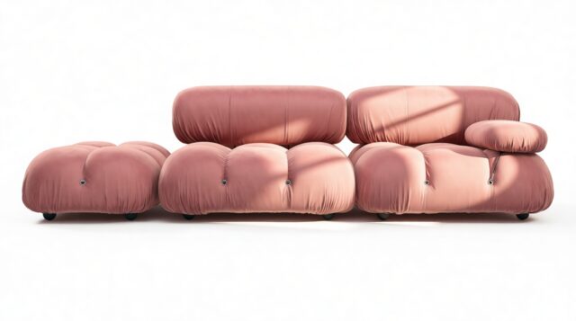 The Bellini – Blush Pink Velvet, Open End Sofa (Left)