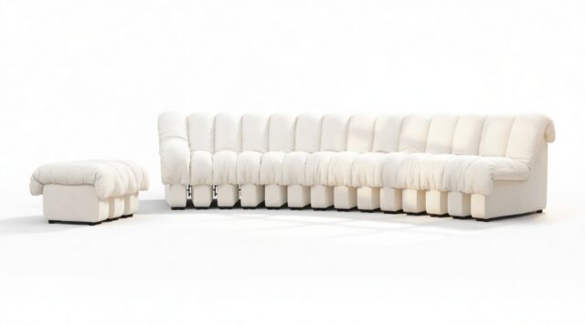 The DS 600 – White Boucle, Sectional, Combination 2, Left Arm