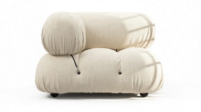 The Bellini Outdoor – Cream Chunky Performance Weave (Outdoor), Left Corner