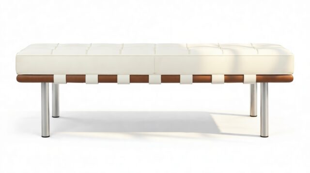 The Manhattan – Ivory Premium Leather, Two Seater