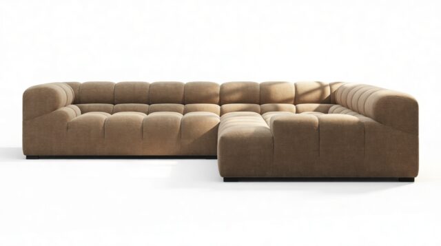 The Tufty – Cappuccino Brown Chenille, Corner (Right) – Sectional