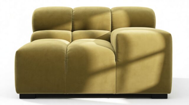 The Tufty – Olive Gold Velvet, Armrest (Right)