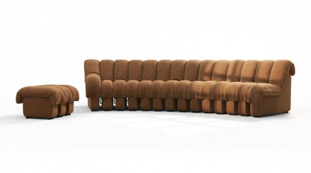 The DS 600 – Brown Vegan Suede, Sectional, Combination 2, Left Arm