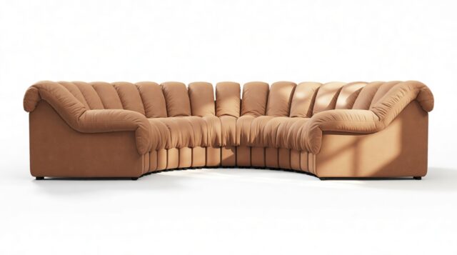 The DS 600 – Tan Vegan Leather, Sectional, U Shape